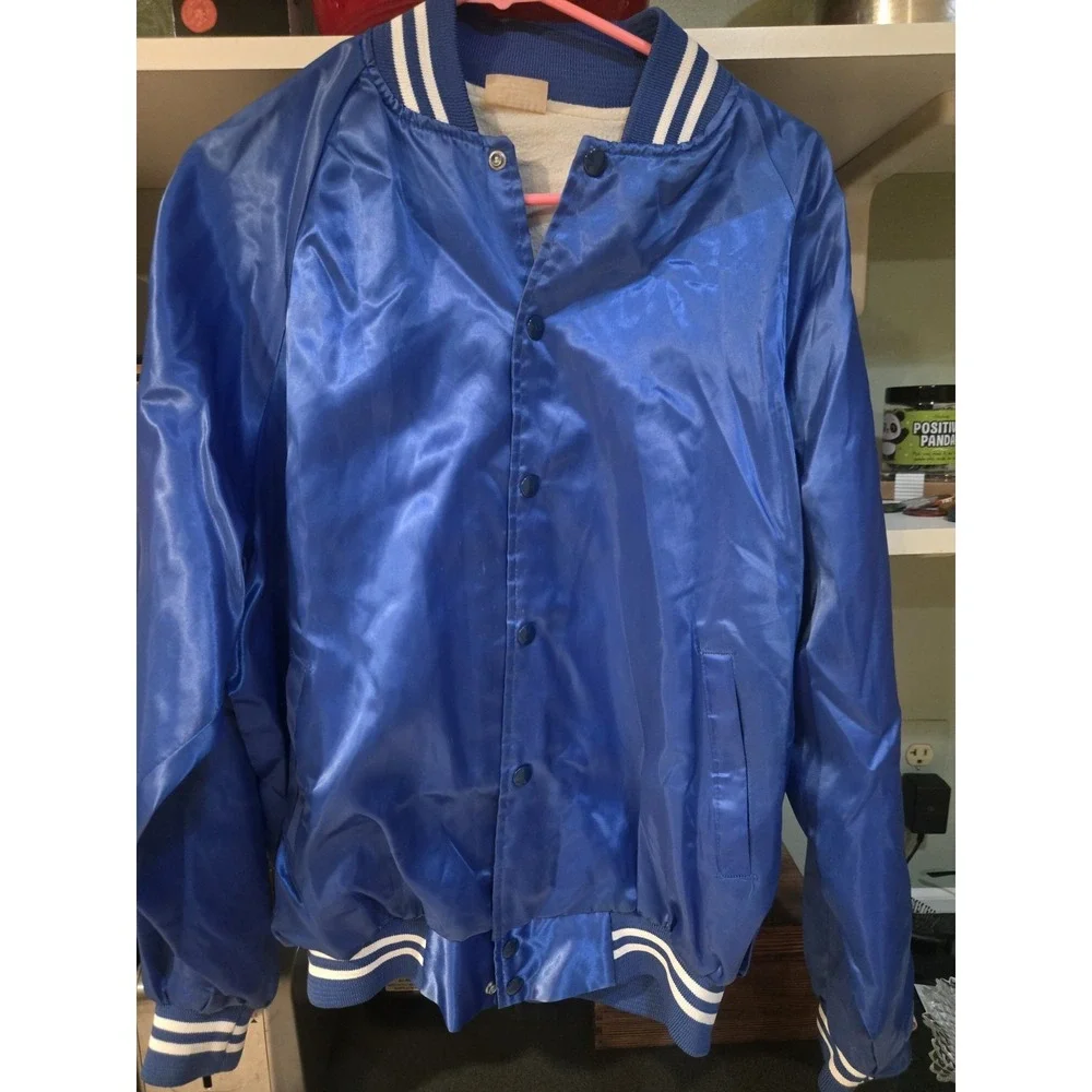Vintage Detroit Spirit Of Detroit Satin Jacket USA Auburn XL Blue 90s